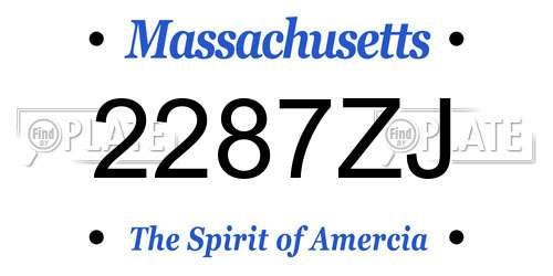 2287ZJ Massachusetts License Plate