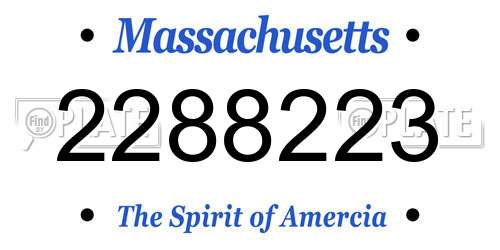 2288223 Massachusetts License Plate