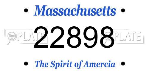 22898 Massachusetts License Plate