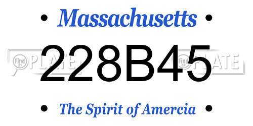 228B45 Massachusetts License Plate