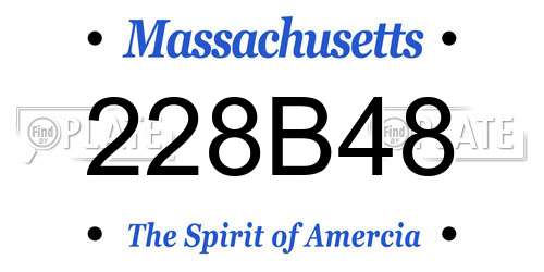 228B48 Massachusetts License Plate