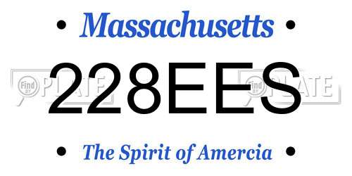 228EES Massachusetts License Plate