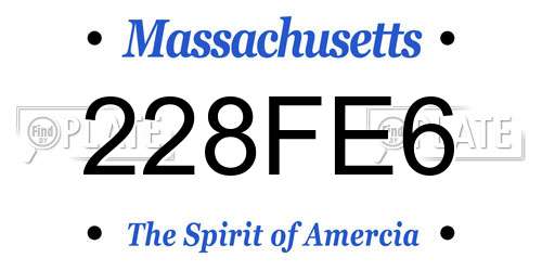 228FE6 Massachusetts License Plate