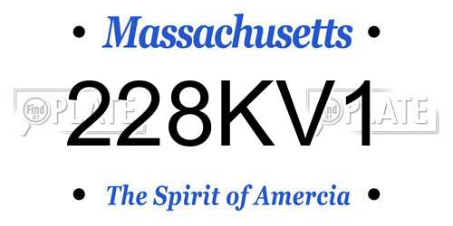 228KV1 Massachusetts License Plate