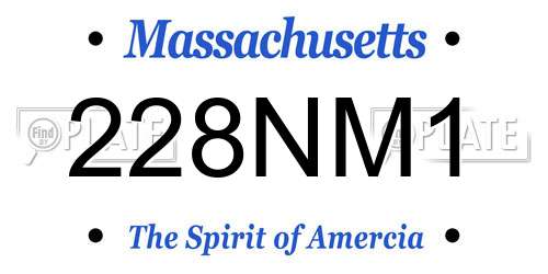 228NM1 Massachusetts License Plate