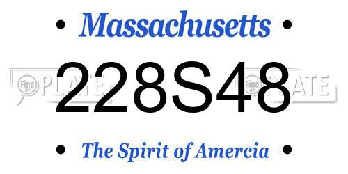 228S48 Massachusetts License Plate