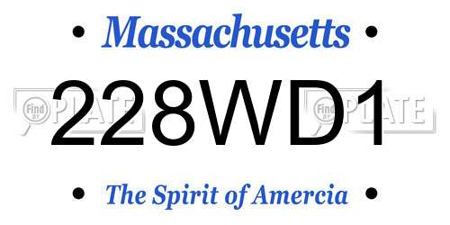 228WD1 Massachusetts License Plate