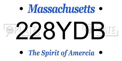 228YDB Massachusetts License Plate