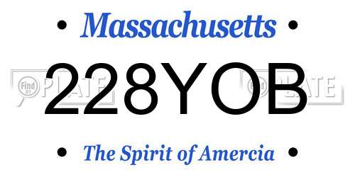 228YOB Massachusetts License Plate