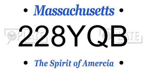 228YQB Massachusetts License Plate