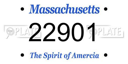 22901 Massachusetts License Plate