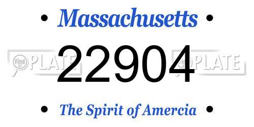22904 Massachusetts License Plate