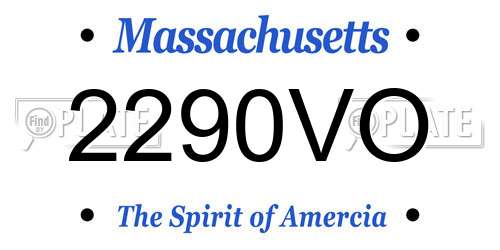 2290VO Massachusetts License Plate