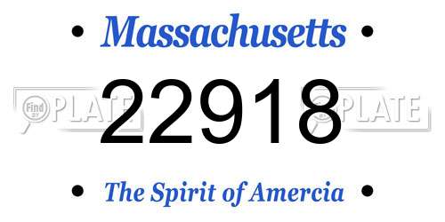 22918 Massachusetts License Plate