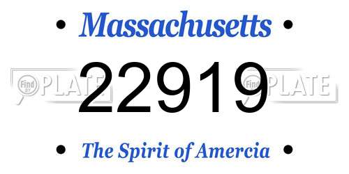 22919 Massachusetts License Plate
