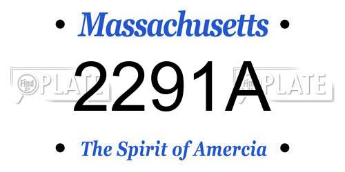 2291A Massachusetts License Plate