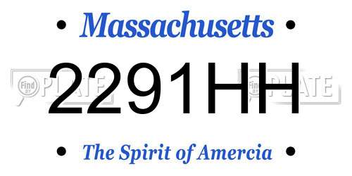 2291HH Massachusetts License Plate