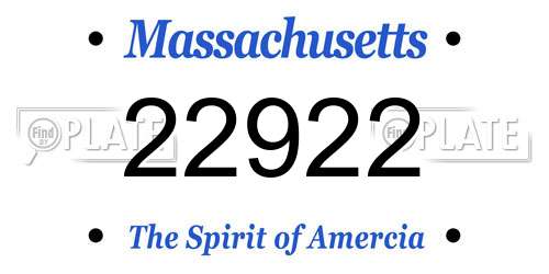 22922 Massachusetts License Plate