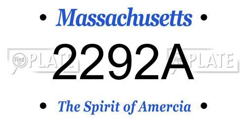 2292A Massachusetts License Plate