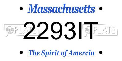 2293IT Massachusetts License Plate