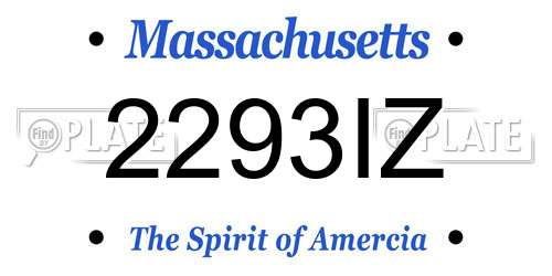 2293IZ Massachusetts License Plate