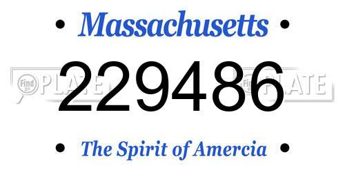 229486 Massachusetts License Plate