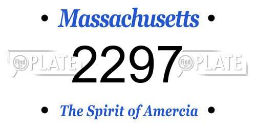 2297 Massachusetts License Plate