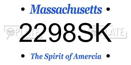 2298SK Massachusetts License Plate