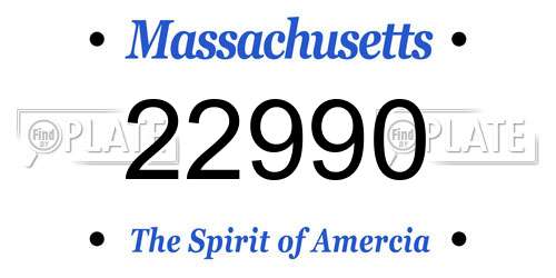 22990 Massachusetts License Plate