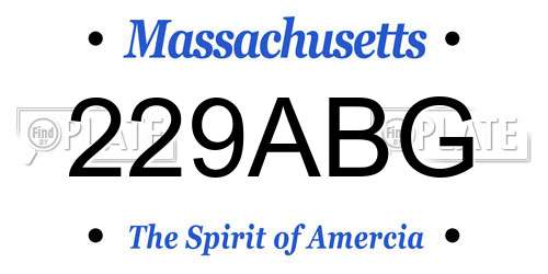 229ABG Massachusetts License Plate