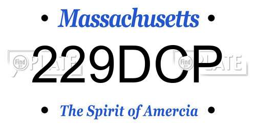 229DCP Massachusetts License Plate