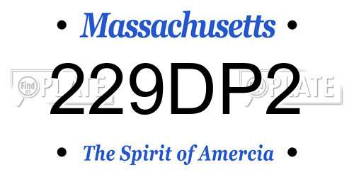 229DP2 Massachusetts License Plate