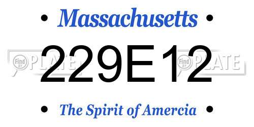 229E12 Massachusetts License Plate
