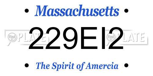 229EI2 Massachusetts License Plate