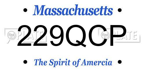 229QCP Massachusetts License Plate