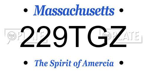229TGZ Massachusetts License Plate