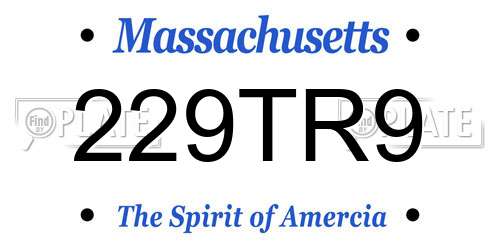 229TR9 Massachusetts License Plate