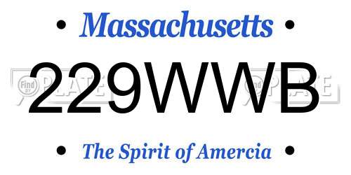 229WWB Massachusetts License Plate