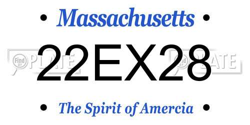 22EX28 Massachusetts License Plate