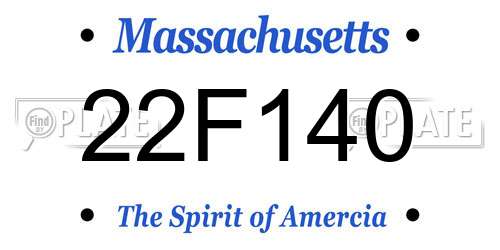 22F140 Massachusetts License Plate