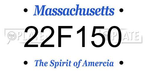 22F150 Massachusetts License Plate