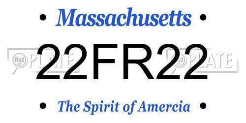 22FR22 Massachusetts License Plate
