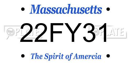 22FY31 Massachusetts License Plate