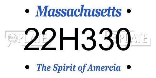 22H330 Massachusetts License Plate