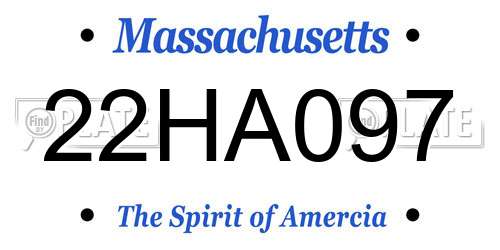 22HA097 Massachusetts License Plate