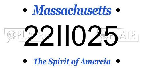 22II025 Massachusetts License Plate