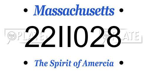 22II028 Massachusetts License Plate