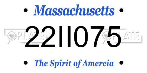 22II075 Massachusetts License Plate