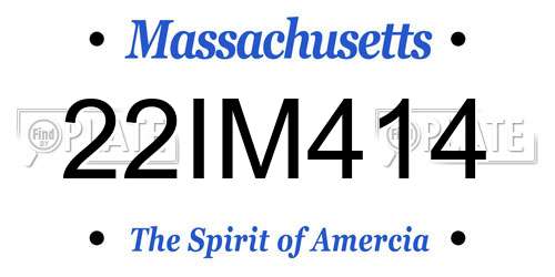 22IM414 Massachusetts License Plate