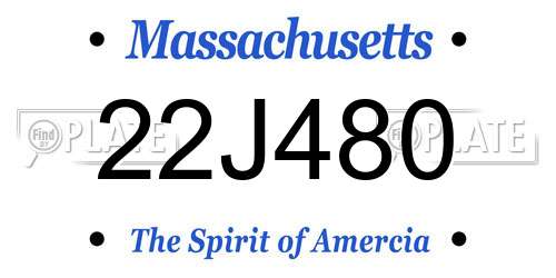 22J480 Massachusetts License Plate